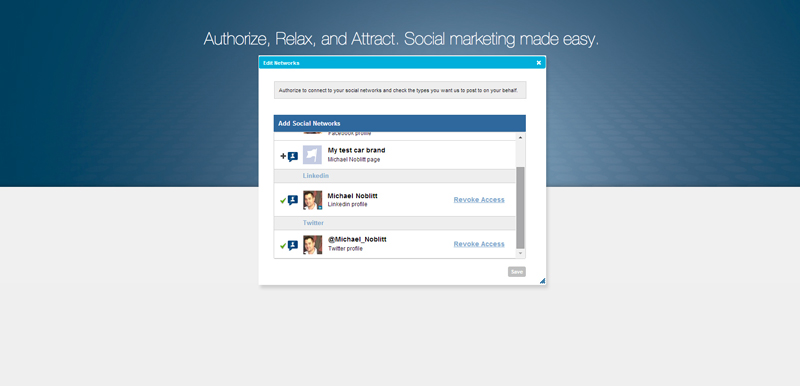 Post on behalf of landing page