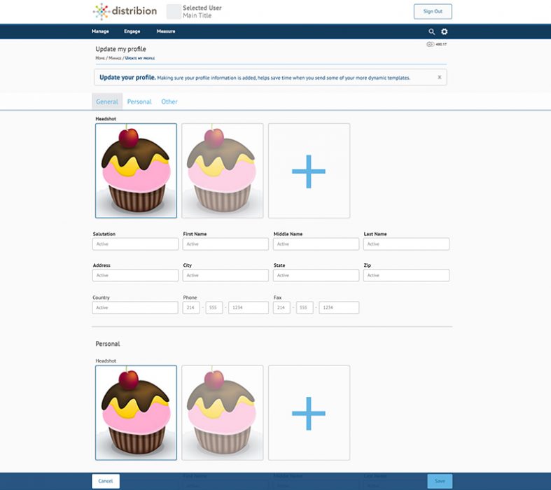 Profile Options interface